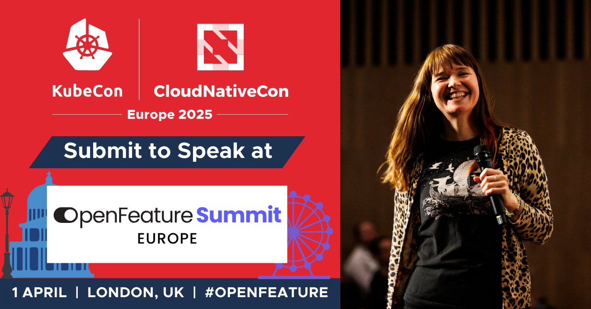 CloudNativeFdn's tweet image. 🚨 FINAl HOURS to submit to speak @ #OpenFeature Summit at #KubeCon + #CloudNativeCon Europe - the ultimate gathering for #FeatureFlagging enthusiasts! Deadline is TOMORROW, 4 Dec, at 23:59 GMT. 

Share on feature flagging fundamentals, A/B testing + MORE: hubs.la/Q02-7yDH0