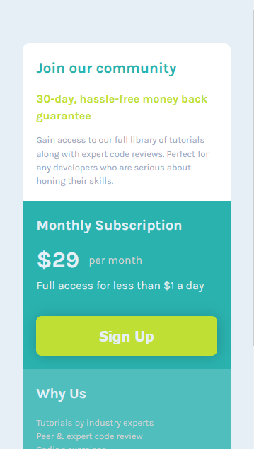 tulikar553's tweet photo. Day 12 of 100 days of code

I built a responsive Single Price Grid Component challenge from Frontend Mentor using #HTML and #CSS.

#grid #frontenddevelopment #beginner #responsivelayout #100daysofcode #WebDev https://t.co/5R63Paapqb