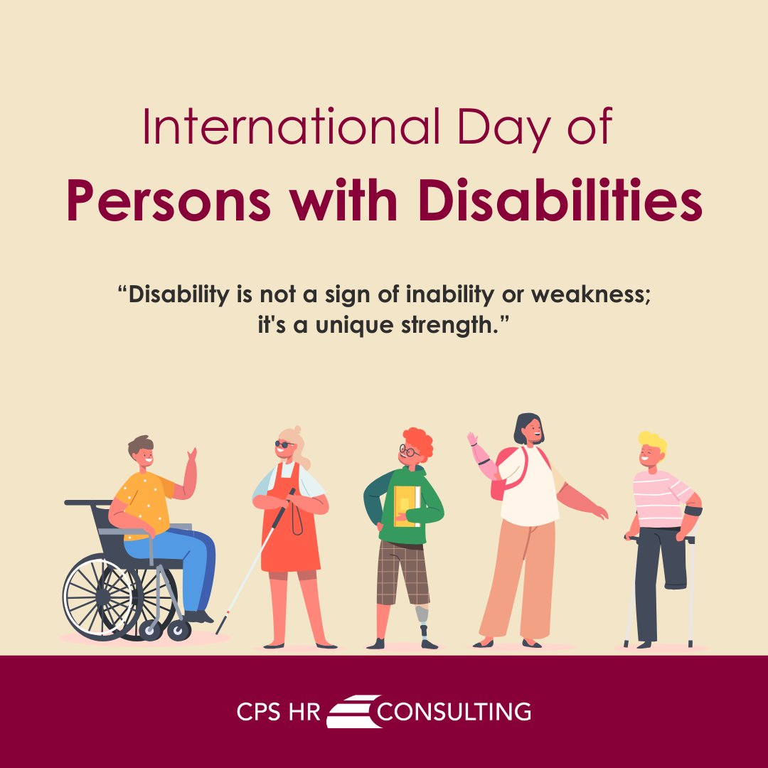 Today, we honor the resiliency, talent, and contributions of individuals with disabilities in honor of International Day of Persons with Disabilities. Let's continue to foster inclusive workplaces where everyone can thrive.