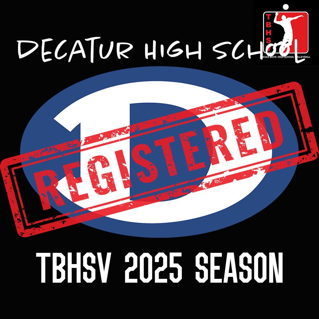 Decatur HS is registered for the 2025 TBHSV season!

Why isn't your school? Register today!

tbhsv.com for information
boysplay@tbhsv.com with questions

#growthegame #boysvolleyball #volleyball