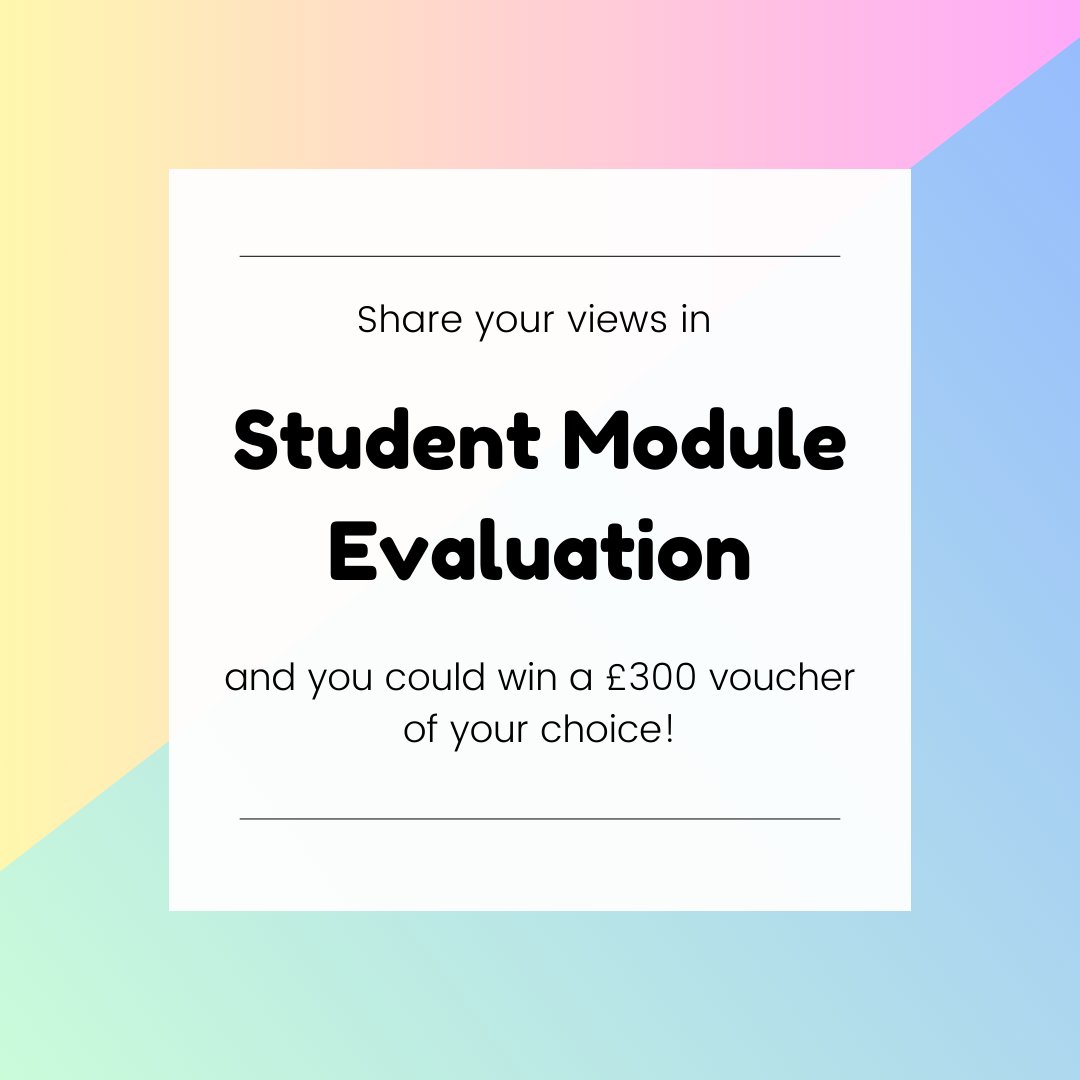 Module Evaluations are open, so don't miss your opportunity to provide honest feedback!

If you currently have evaluations available, you will also receive an email from Student Surveys. You can also check out the link in our bio, which will take you  to your evaluations 😊