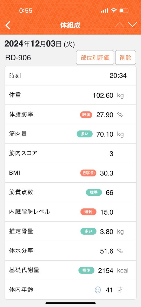 diet_gori's tweet photo. マンジャロ5mg×9発射　84-5日目

100切り期待しましたが逆に増えました…
ちょっと食べ過ぎ気味なので10発目ですかね…

体重102.6kg  前日比＋1.0kg  合計−15.2kg https://t.co/IU4DVFtSbj