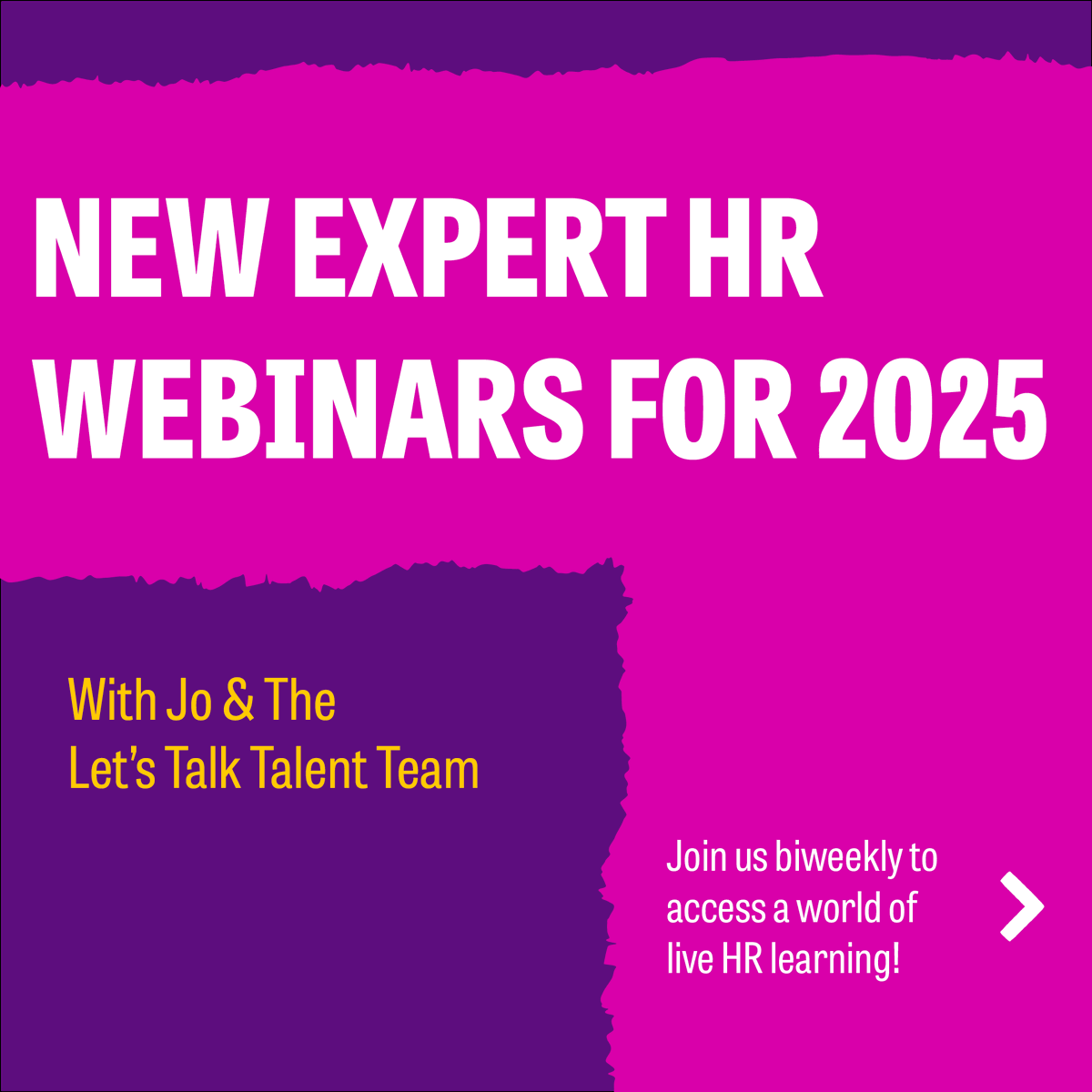We're excited to announce our first set of 2025 webinars, bringing you a powerhouse lineup of insights to transform your approach to talent management. 🎥

Spaces are limited for all our webinars, so sign up today to avoid disappointment!

s.mtrbio.com/mvfybppqai

#letstalktalent