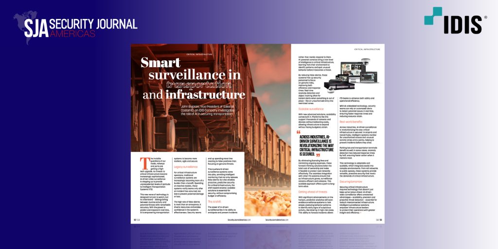 From reducing false alarms to predicting threats, IDIS Americas intelligent systems are enabling faster, more proactive responses. Learn how advancements like scalable solutions and predictive analytics are reshaping transportation and public safety here: bit.ly/4iioQaQ