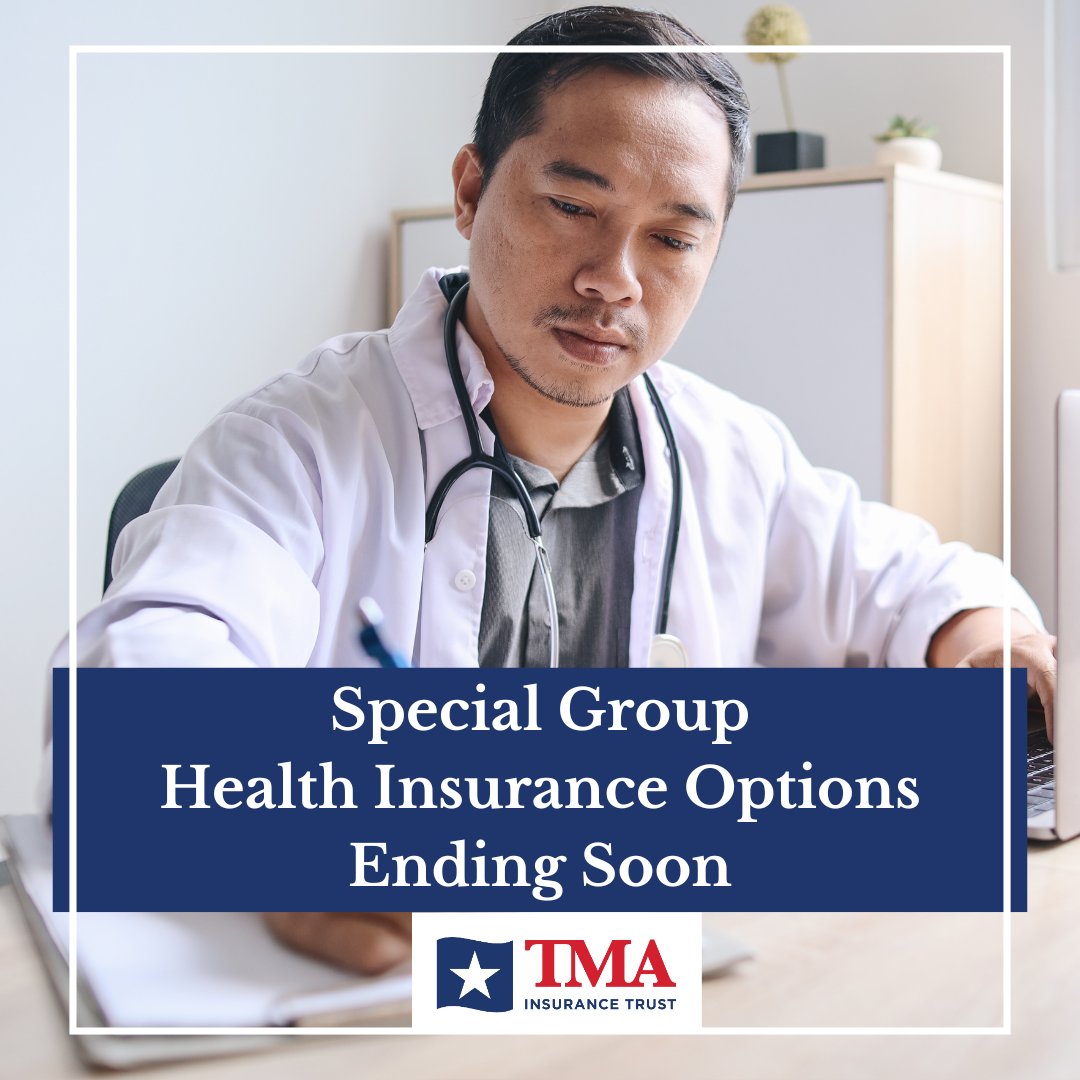 DallasCMS's tweet image. In just 2 weeks, special group health options will end. TMA Insurance Trust can help practice owners, independent physicians, or new practices access a group PPO plan—even without employees. Act now to see if you qualify. #grouphealth #texmed shorturl.at/FpTJI