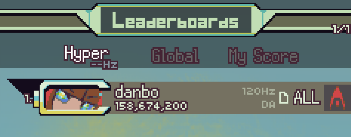 1.52 is now live! Highlights: Leaderboards 2.0, XP-Mode replays/leaderboards, Val/Dee-Cluster changes, some more fixes and small tweaks

danboland.net/DA_FINAL_CHANG…

Leaderboards have been reset! Can you beat the current #1 Plasma Lancer player...?