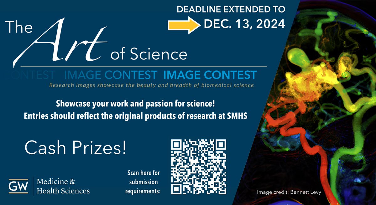 The Art of Science contest deadline has been extended to Dec 13 - <a href="/GWSMHS/">GW SMHS</a> graduate students, medical students and postdocs are encouraged to submit! smhs.gwu.edu/research/resea…