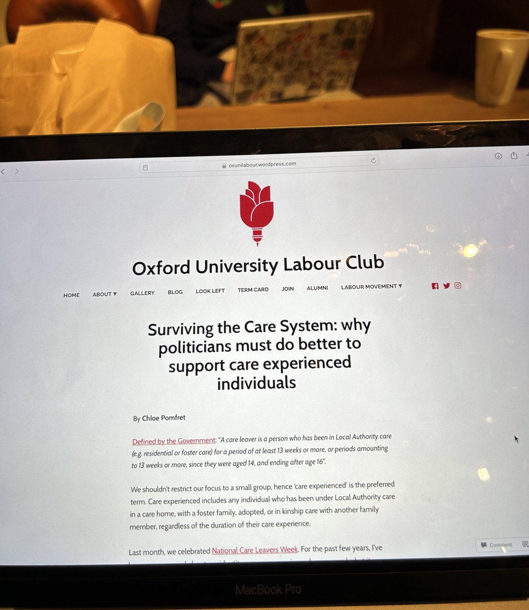 Very excited to share my piece "Surviving the Care System: why politicians must do better to support care experienced individuals"

Thank you to @HarryAldridge88 publishing the article in <a href="/OxUniLabour/">Oxford Labour Club</a>'s Look Left publication👇

Read here: oxunilabour.wordpress.com/2024/12/03/sur…