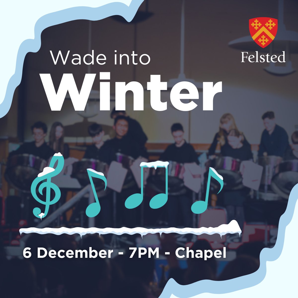 🎶❄️ Embrace the season with us at 'Wade into Winter'! Join us for an evening of delightful music performed by the School Orchestra, Steel Band, and Jazz Band. It's set to be a memorable night!

📅 Friday 6 December 2024
🕖 7:00 PM
📍 School Chapel

#FelstedWelcomes 🎵