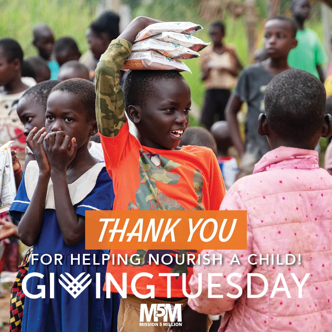 m5mfoundation's tweet photo. 🤝 We’re setting a challenge this Giving Tuesday!
Help us provide 1 million more servings to children suffering from malnutrition.

Every $10 can provide 40 meals! Let’s see how much good we can do together.
🌟 Donate now: https://t.co/ouw9lwljwc

#GivingTuesday #M5MChallenge https://t.co/RVEFtFBtjd