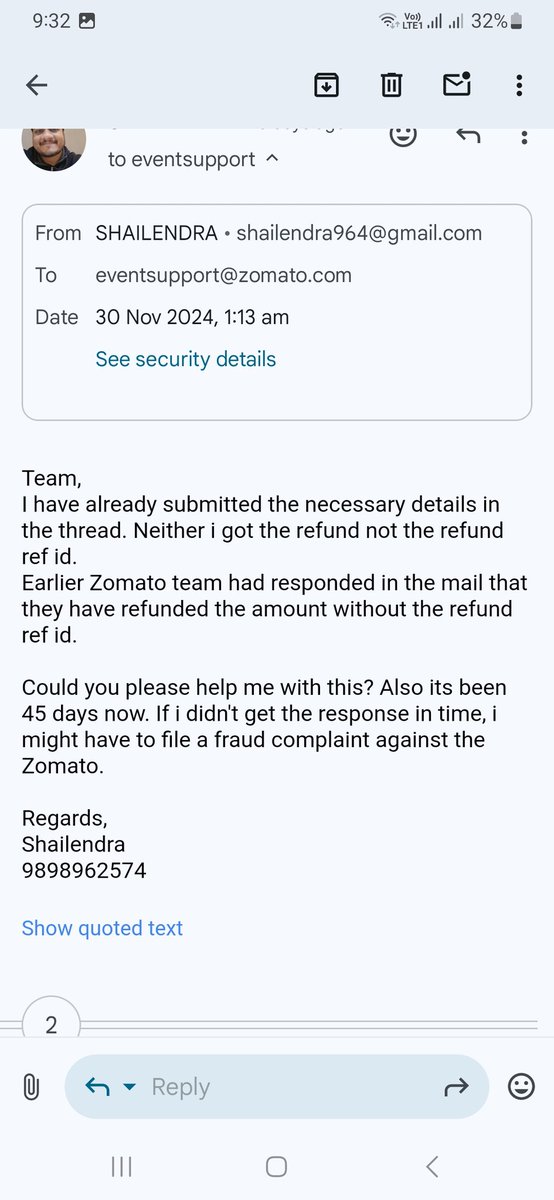 Binzone2's tweet photo. @zomatocare Check this out. Let me know if you need any more details.

Email id: shailendra964@gmail.com https://t.co/Ee6ajBE2sf