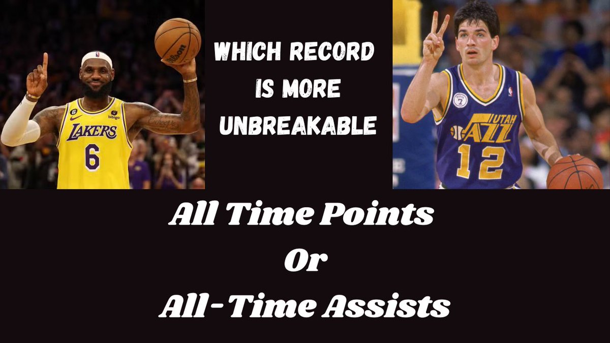TheHardingWay42's tweet photo. Lebron vs Stockton The More Unbreakable Record?

Personally I Think Lebron’s Scoring Record will go first?

https://t.co/LikRDgJ5YK https://t.co/WKiVLtYNR0