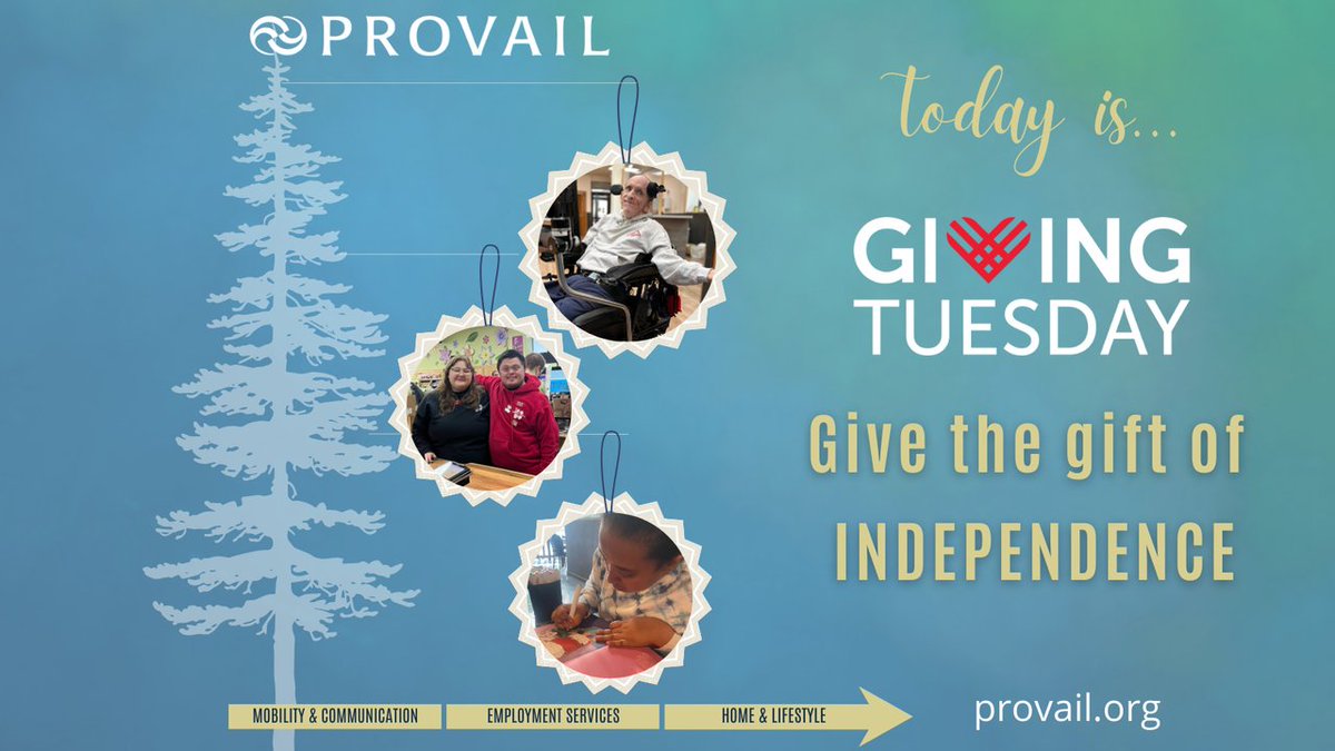 It's #GivingTuesday! Remember PROVAIL in your year-end giving and make a difference for individuals with disabilities. Together, we can empower independence.

Donate here: bit.ly/PROVAILGivingT… 

#GivingTuesday #GiftOfIndependence #DisabilityInclusion #PROVAIL