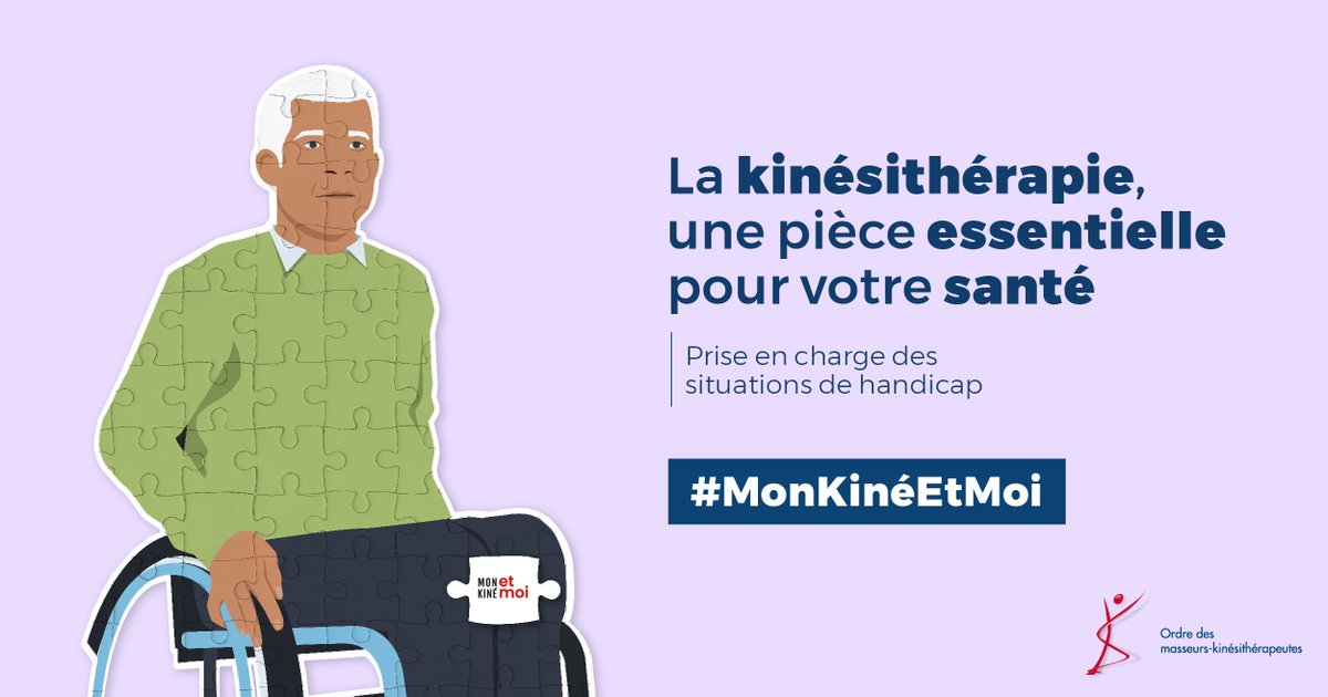 cnomk's tweet image. [Journée internationale des personnes handicapées 📢]
  
L'occasion de rappeler le rôle majeur des kinésithérapeutes dans la prise en charge des patients en situation de #Handicap.
  
#Santé #Prévention #Kiné