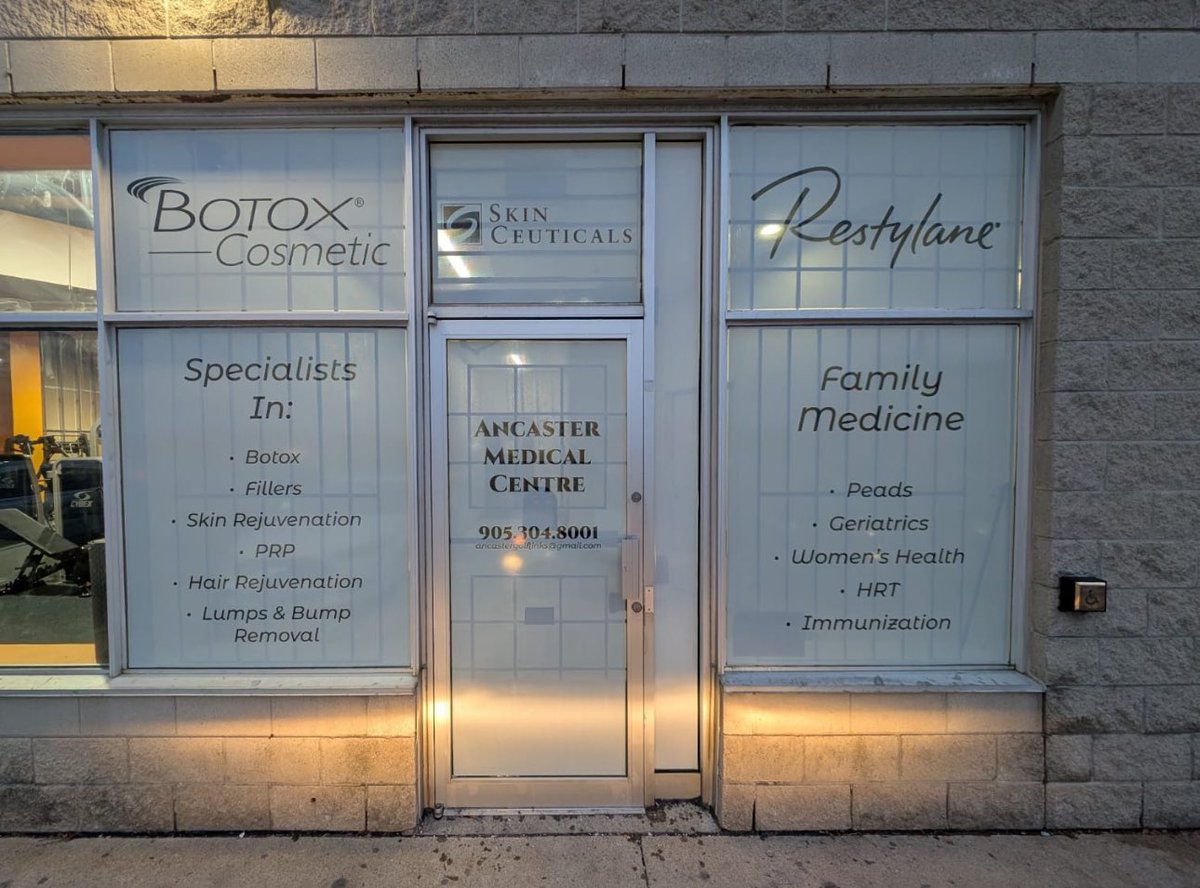 LED_SolutionsCA's tweet image. Just completed custom window vinyl for Ancaster Medical Centre, showcasing their wellness &amp;amp; family care services! At LED Solutions, we help businesses shine with professional signage that makes an impact. 
Let’s elevate your brand: ledsolutions.ca #SignageSolutions