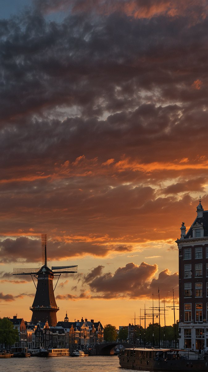 Slash_Imagine's tweet photo. #amsterdam #sunset #wallpaper #windmill https://t.co/frR6NlyOZh