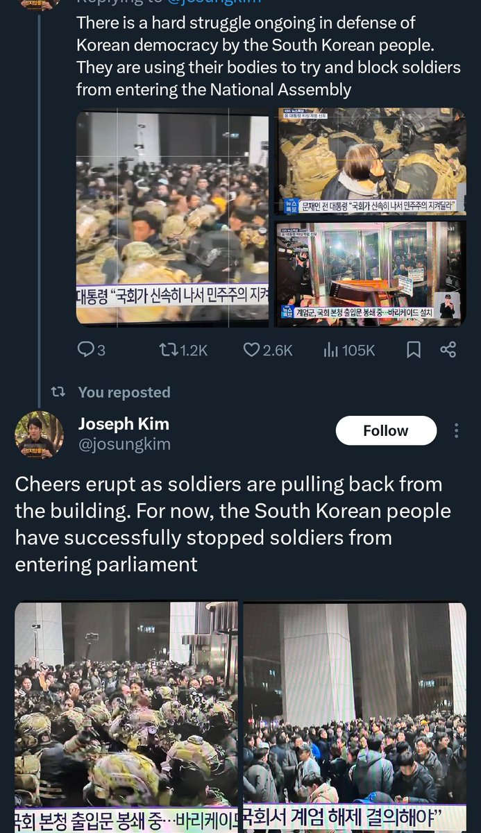 moredayswithxiu's tweet photo. mind you that this was able to happen because the people fought back and prevented the military &amp; police from barricading the national assembly.

so don't ever tell me how resistance is futile. https://t.co/8dkLySxMPk