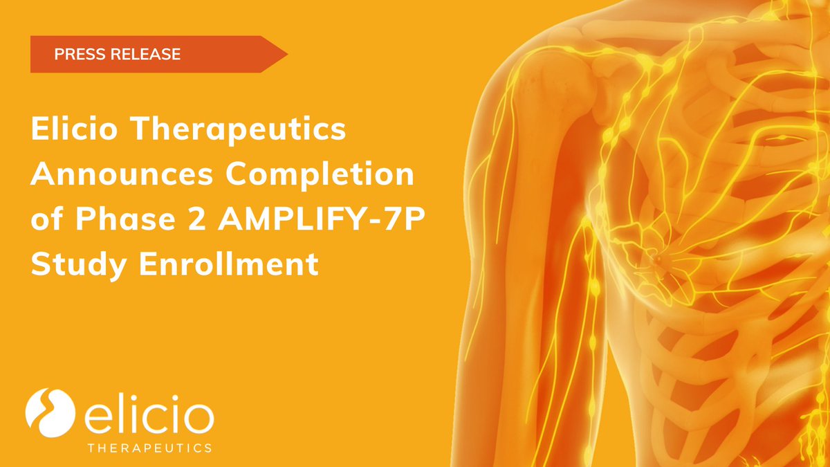 We're excited to announce that we've completed enrollment in our Phase 2 AMPLIFY-7P study.

Read more in our latest PR: elicio.com/press_releases…