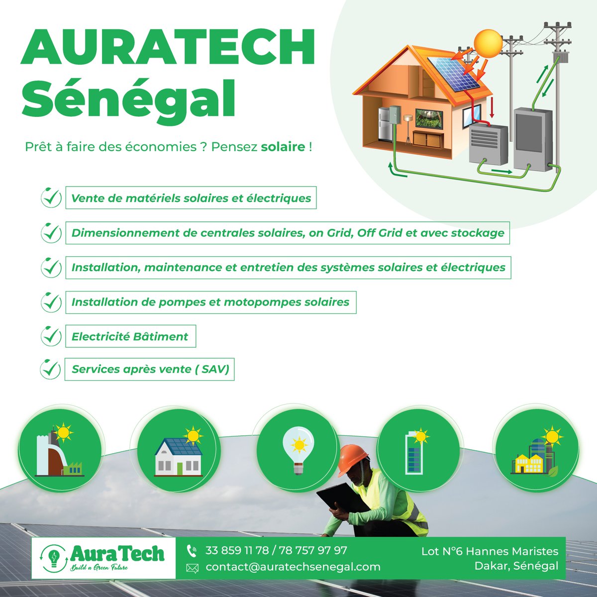 AuratechSenegal's tweet photo. #AURATECH #Sénégal : l’#énergiesolaire au service de vos ambitions !
Nos services s’adressent aux :
✅ Entreprises cherchant à maîtriser leurs coûts énergétiques
✅ Techniciens exigeants sur la qualité de leur matériel
✅ Acteurs engagés dans des projets #écologiques et sociaux https://t.co/KavdrbQP7V
