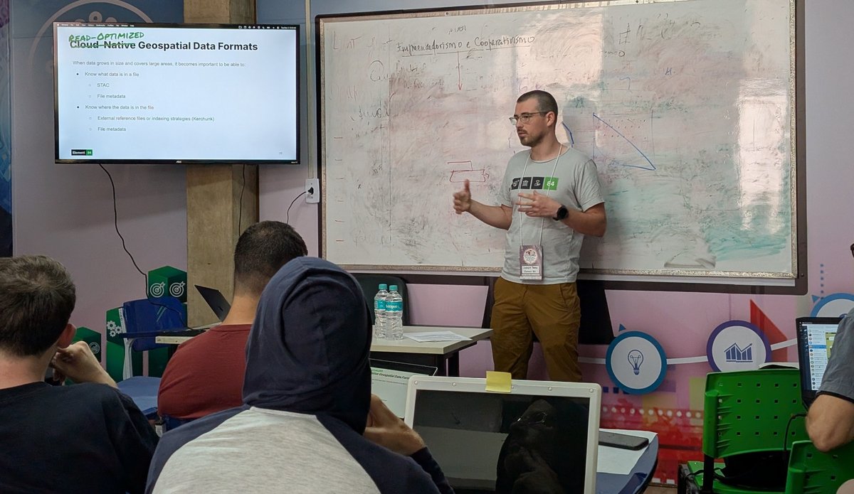 Element 84 (@element84) on Twitter photo We're at <a href="/foss4g/">FOSS4G 2024 | https://fosstodon.org/@foss4g</a> in beautiful Belém! E84-er Jarrett Keifer kicked off a workshop this morning featuring a deep dive into cloud-native data formats.
If you're at #foss4g this week, don't be shy! We'd love to chat and learn more about your work. We're at <a href="/foss4g/">FOSS4G 2024 | https://fosstodon.org/@foss4g</a> in beautiful Belém! E84-er Jarrett Keifer kicked off a workshop this morning featuring a deep dive into cloud-native data formats.
If you're at #foss4g this week, don't be shy! We'd love to chat and learn more about your work.