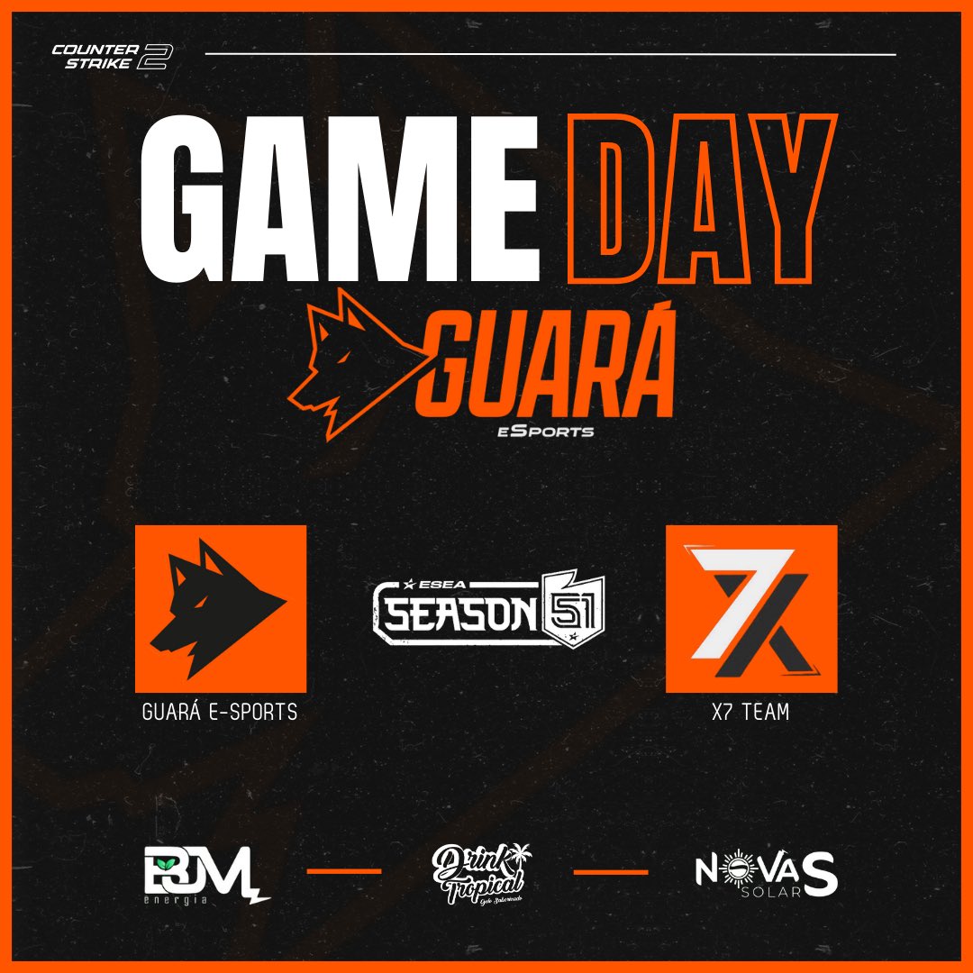 guaragg's tweet photo. Hoje tem dose dupla de Guará 🔥

👉 Às 16:00 pela Série B da @GamersClubCS, teremos nosso confronto contra a #TeamLevelling

👉 Às 20:30 nos Playoffs da ESEA League, vamos jogar contra a @x7Team_ 

Live: https://t.co/1tOkdxdvbw

#PraCimaGuará🦊🧡 https://t.co/W8nhjtoxl7
