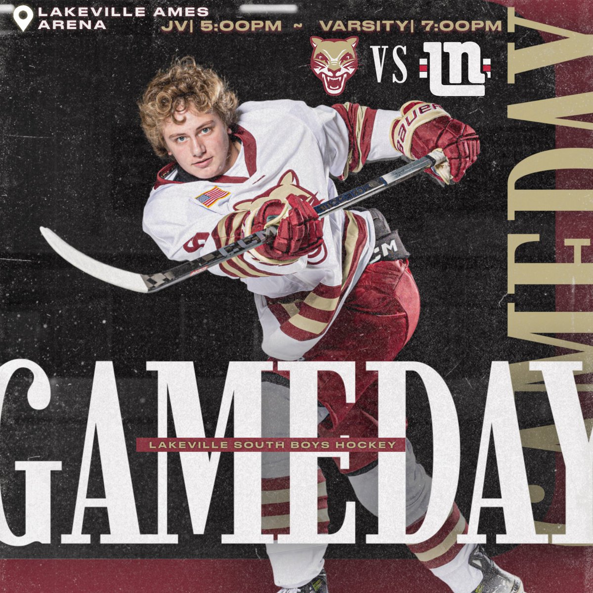 ITS GAMEDAY!!! Join the cougars tonight for a border battle against the Lakeville North Panthers! at Ames Arena 5:00 and 7:00PM!! SEE YOU THERE!
#gocougars