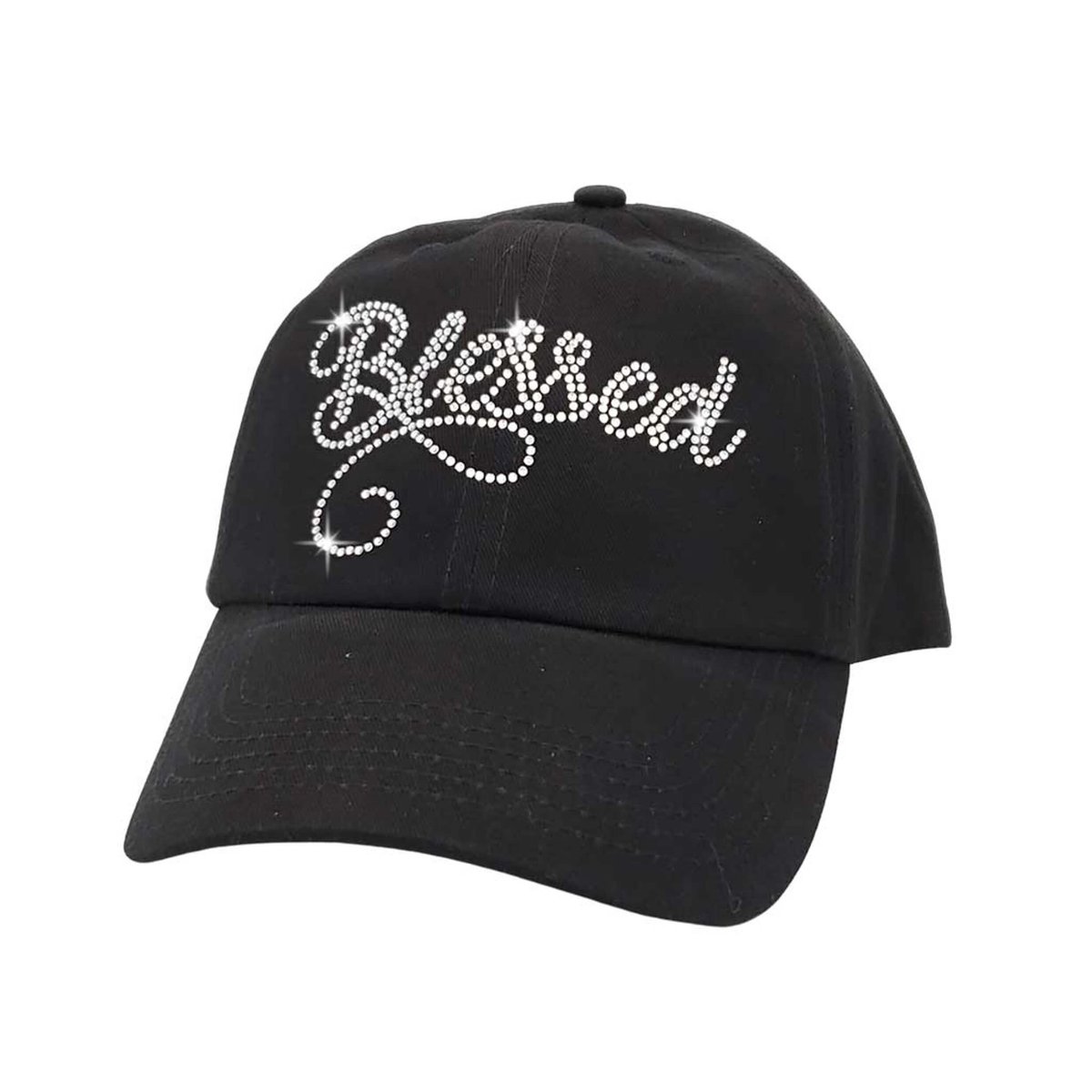 Blessed Black Baseball Style Hat with Crystals showmecountry.com/product/blesse…