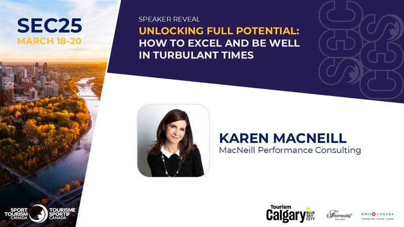 SESSION REVEAL!

Join us in welcoming our first SEC25 Keynote speaker, Karen MacNeill from MacNeill Performance Consulting!

Register here: sport-events-congress-2025.b2match.io