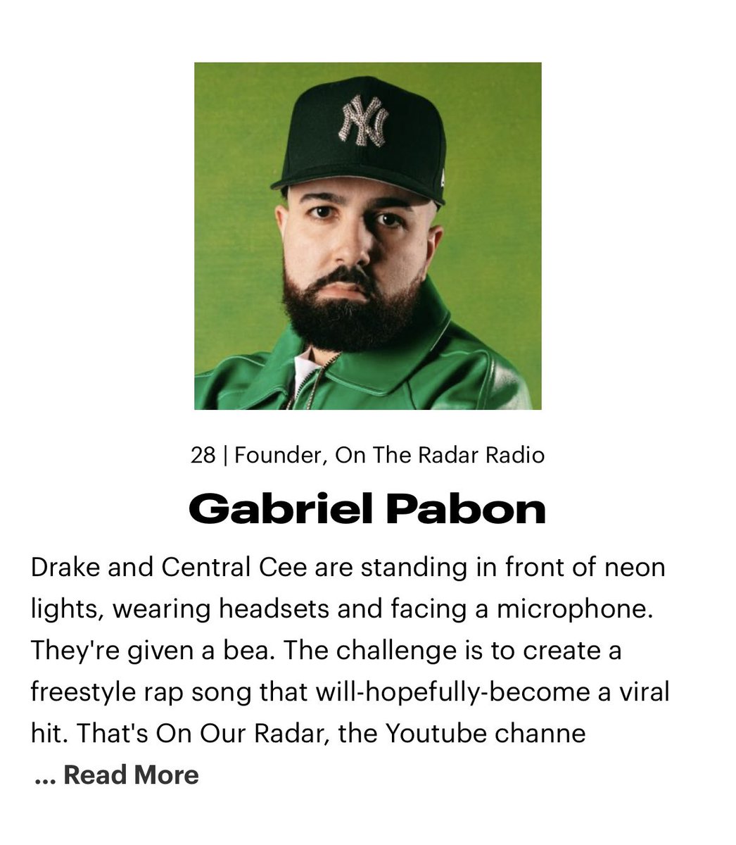 Forbes 30 Under 30

I don't have any words for how this last decade in the music industry has been but I am eternally grateful for all of the love and support from my family, my team, and all of you reading this.

I can't wait to take @ontheradarradio to new heights!

-GP 💚