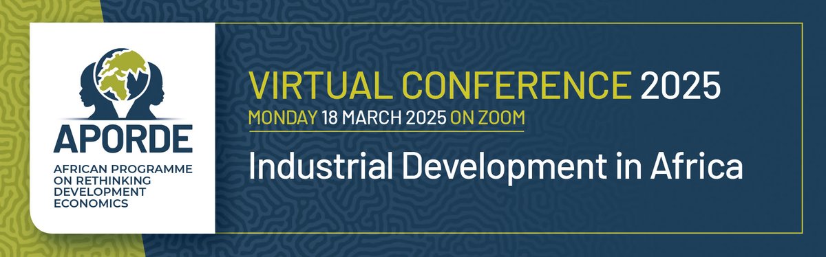 [Call for Papers]

APORDE will be holding its 2nd virtual conference on 18 March 2025!

"Industrial Development in Africa" 

Please submit abstracts, presentations or papers of up to 500 words by no later than Friday 31 January 2025.
 
Submit to: aporde@tips.org.za