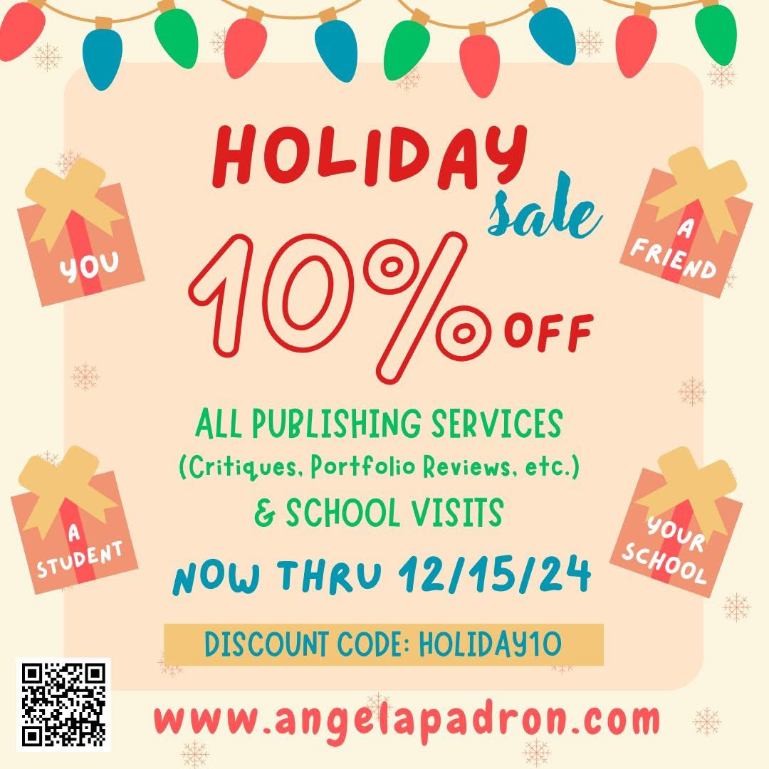 ATTENTION ALL BOOK CREATORS! What makes me qualified to give critiques? 
-3 books published
-4 more in 2026
-editor, writer &amp; illustrator for ed publishers
-PT editorial asst
-agented 
-educator w/ knowledge &amp; experience to help others reach their dreams. angelapadron.com/critiques