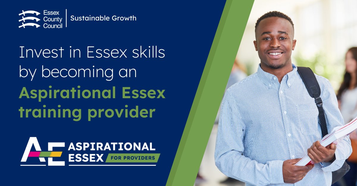 Training Providers, stand out in Essex!

Join the #AspirationalEssex Programme to gain recognition, enhance your visibility and access tailored resources. Start your journey today! 🌟