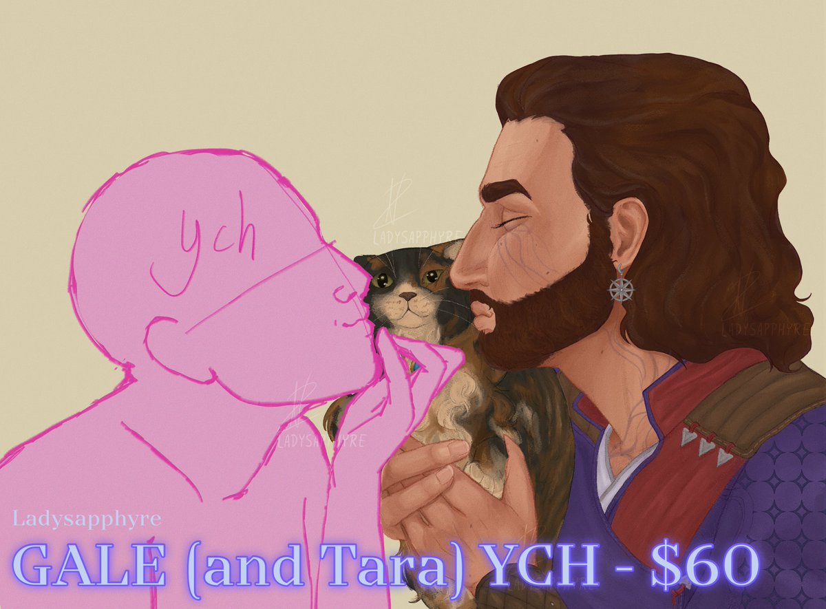 LadySapphyre's tweet photo. Plugging my Gale YCH again since I’m almost done with my current batch 🫡💕 DM me or check out 🔗 below! 

Rts appreciated! https://t.co/KBUgany4FF