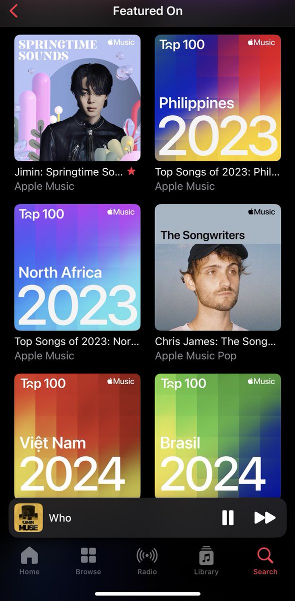 PurpleBangtan_7's tweet photo. #LikeCrazy in 2023 with only 7 months tracking debuted on, 2 top 100 songs year end Apple Music charts. 

#Who in 2024 with only 3 months tracking debuted on, 13 top 100 songs year end Apple Music charts. 

Congratulations to #Jimin & all Apple Music Jimin streamers 🥹. Fans did this without any Playlisting & promotion on Apple Music provided by @/BIGHIT_MUSIC. 

Be proud & keep streaming for 2025 wrapped 😊. Tracking starts November 1st 2024 to October 31st 2025.
