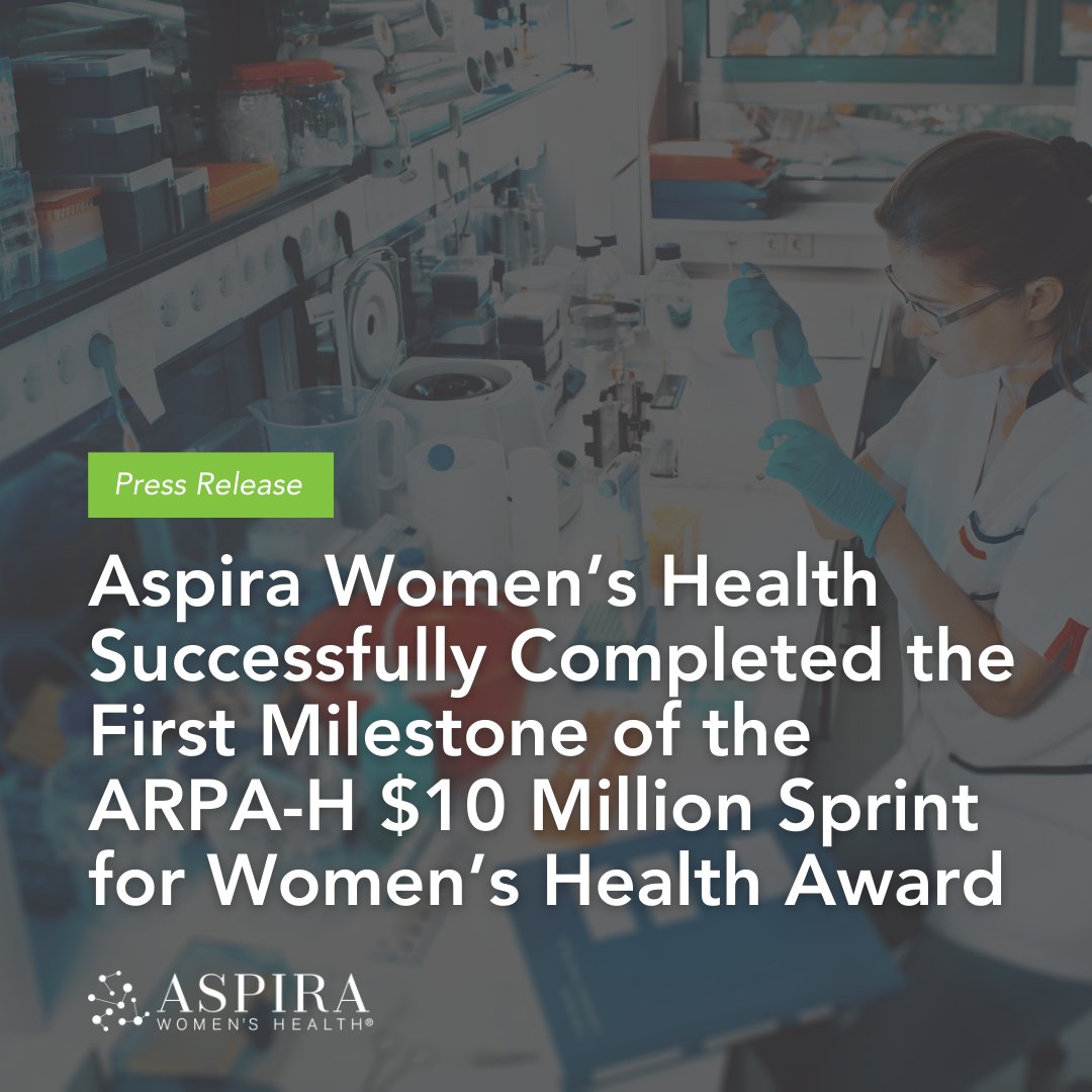 We’ve hit the first milestone of the <a href="/ARPA_H/">ARPA-H</a> $10M #SprintforWomensHealth Award, marking a major step in advancing non-invasive diagnostics for endometriosis. With $2M in funding, we’ve laid the groundwork for transformative innovation in women’s health.

ir.aspirawh.com/press-release/…