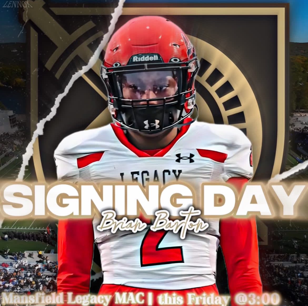 _13riann's tweet photo. I will be signing to @ArmyWP_Football on Friday Dec. 6th at the Mansfield Legacy MAC🖊️📄@CoachJeffMonken @CoachJuice17 @CoachDannyV @ArmyFB_Recruit @legacybroncofb https://t.co/1f1NnUNrJX
