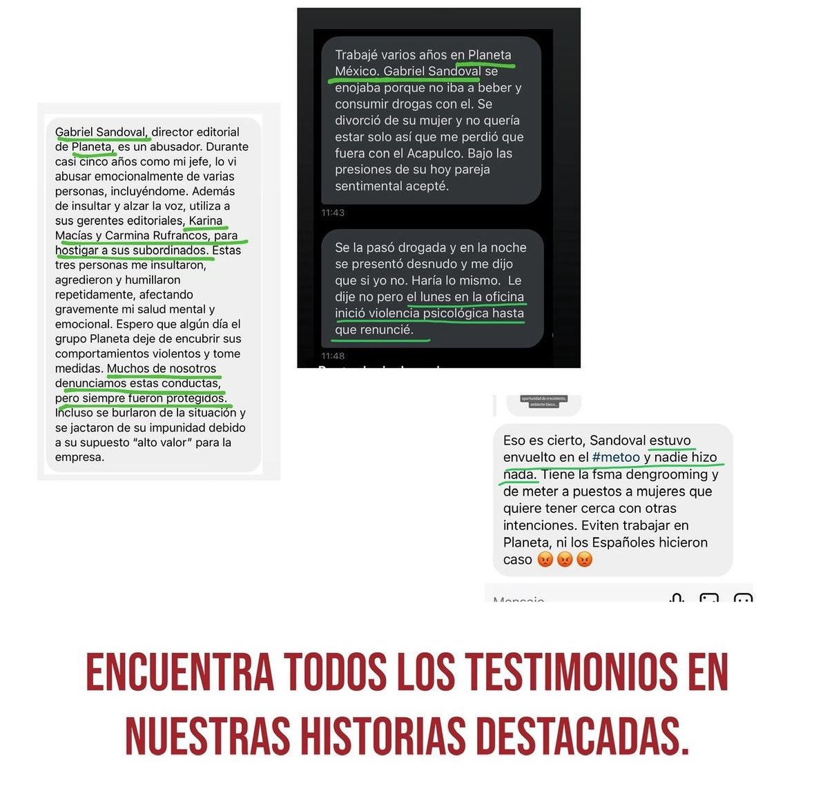 Los pasillos de la FIL están llenos de los miembros platino de Terror Editorial. Y como estamos cansados de que sus empresas los encubran, aquí te los presentamos. Hoy Gabriel Sandoval director editorial de Grupo Planeta México denunciado en #metoo
Sin nosotros no hay FIL 🔥🤜🤛