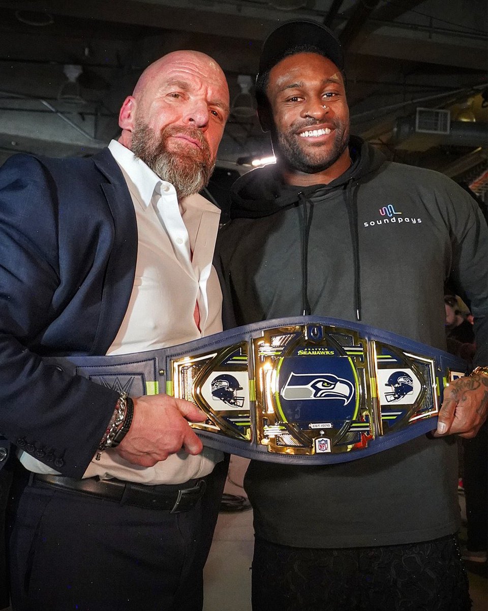 BandoKnowsBall's tweet photo. We got Triple H &amp; DK Metcalf collab before GTA 6 smh https://t.co/tF2gBqAwk5