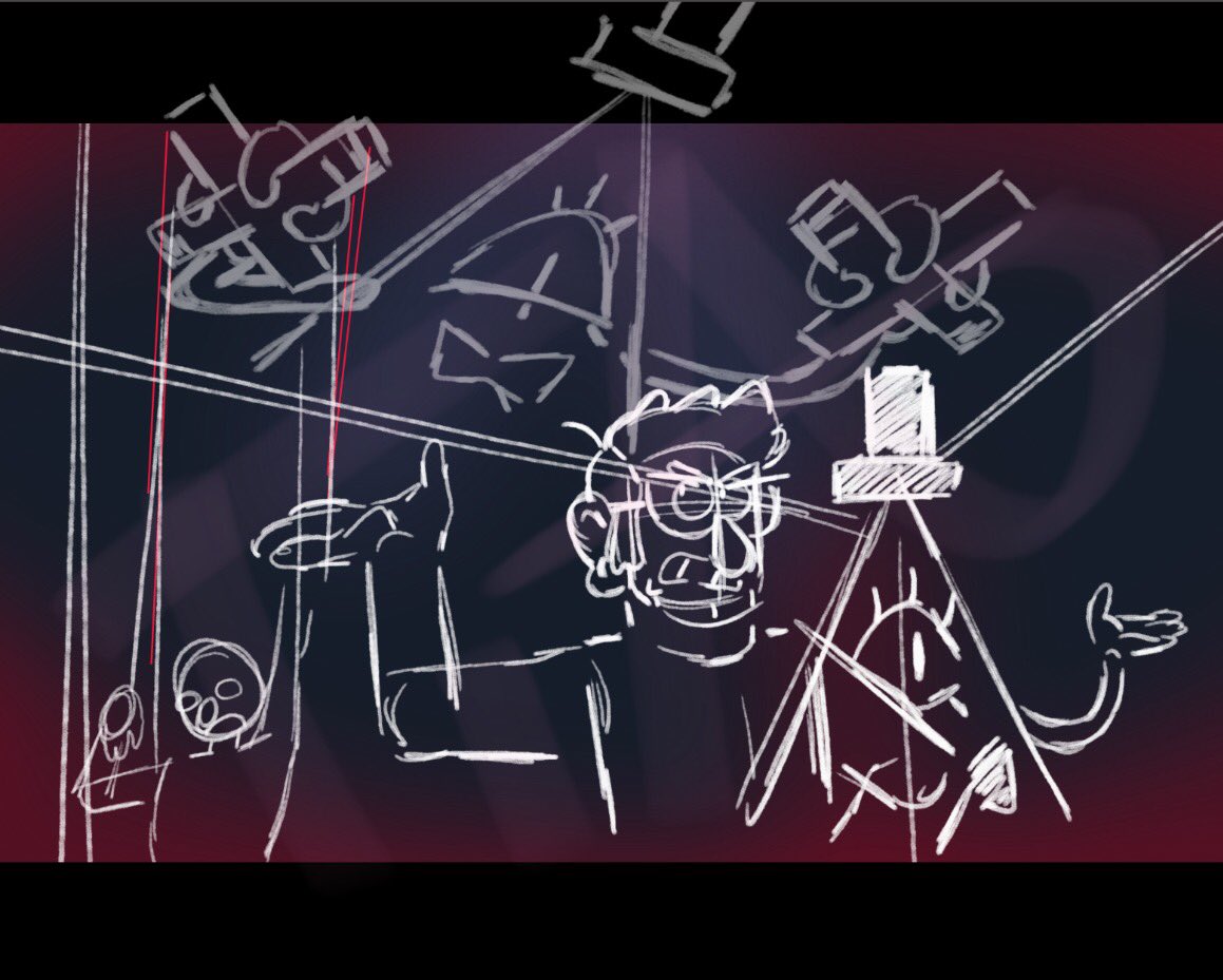 VeryBerryTired's tweet image. Posting my discontinued drawings because I’m busy with school Part 5 #gravityfalls #billcipher #grunkleford #chicago #reachforthegun #musical #cartoon #sketch #art