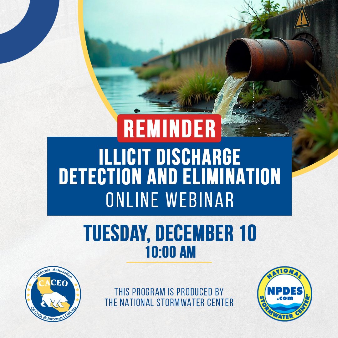 CACEOTweets's tweet photo. REMINDER! This class 🗒️✍️ is designed specifically for personnel whose duties take them into communities where they have the best opportunity to recognize and potentially eliminate illicit discharges. 🌊

Find out more here 🔗 https://t.co/Ac3yPopp45

#CACEO #StormWater https://t.co/HyoLaGjovH