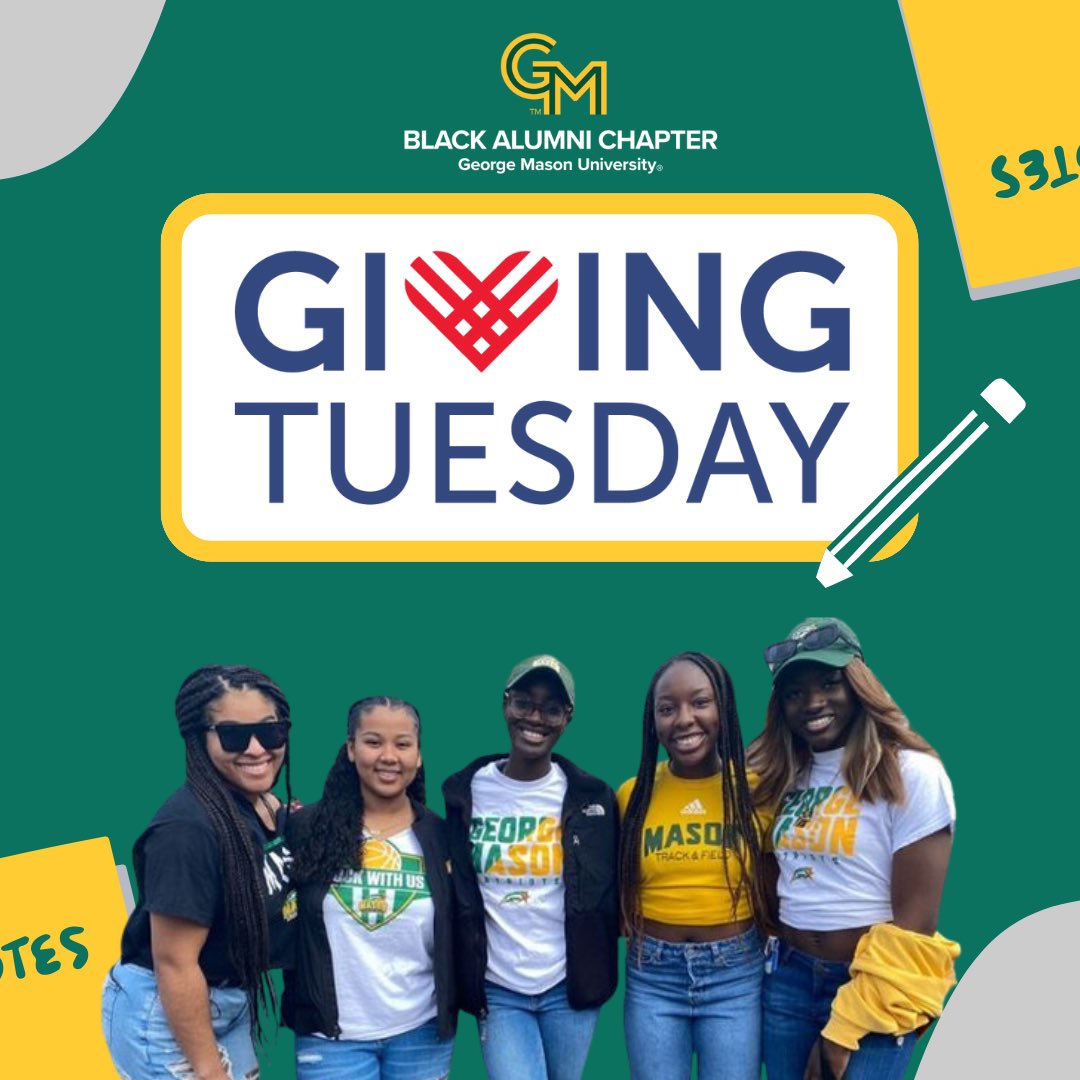 GMUBAC's tweet photo. On this Giving Tuesday, our efforts are focused on the Black Scholars Endowment, which allows us to give an annual scholarship of $2500 to a student who meets the established criteria, and the chapter operating fund. 💚💛 https://t.co/LheFgrFfj3