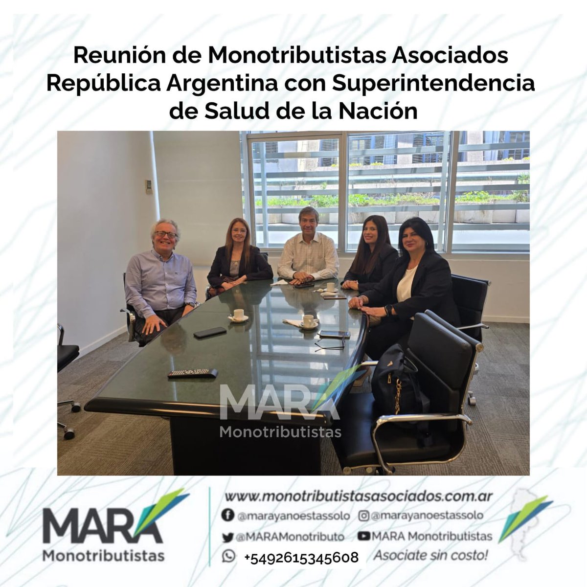 MARAMonotributo's tweet image. @MARAMonotributo se reunió con Autoridades de Superintendencia Salud Nación a fin de ponerlos en conocimiento de la situación que viven los #monotributistas en relación a las Obras Sociales. 
Informaremos por vivo de #YouTube el 04/12/24 a las 22 hs en youtube.com/@infomonotribu…
