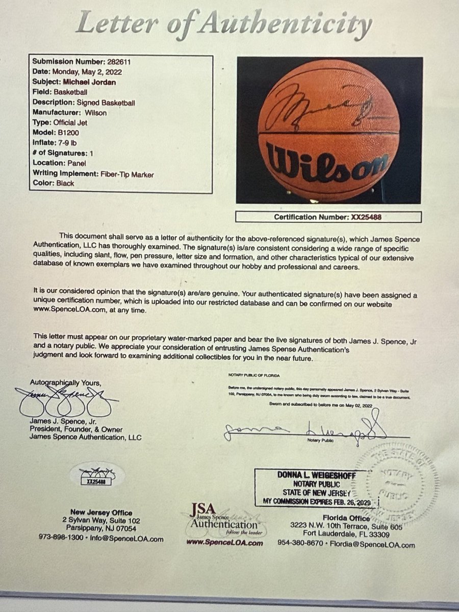 G.O.A.T. Authentics (@goatauthentics) on Twitter photo No one is safe! Fake JSA sticker and cert taken from a legitimate item that matches in their database. Be careful out there especially during this time of year. <a href="/JSALOA/">JSA - James Spence Authentication</a> <a href="/UpperDeckSports/">Upper Deck</a> <a href="/Etsy/">Etsy</a> <a href="/eBay/">eBay</a> <a href="/offerup/">OfferUp</a> this ball is listed on multiple sites. No one is safe! Fake JSA sticker and cert taken from a legitimate item that matches in their database. Be careful out there especially during this time of year. <a href="/JSALOA/">JSA - James Spence Authentication</a> <a href="/UpperDeckSports/">Upper Deck</a> <a href="/Etsy/">Etsy</a> <a href="/eBay/">eBay</a> <a href="/offerup/">OfferUp</a> this ball is listed on multiple sites.