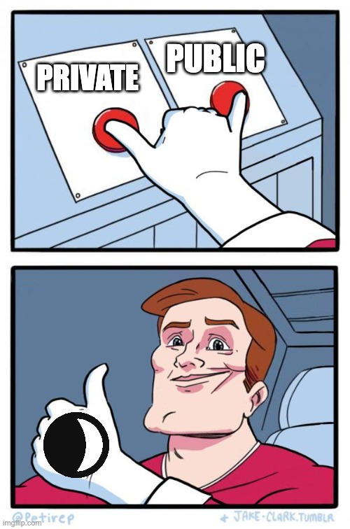 Private and public 💪

On $DUSK, you get the best of both worlds. 

You can be public and private.

Privacy-friendly transactions on a public blockchain

You can transact privately on a public blockchain. You get all the benefits of a public and permissionless blockchain, without