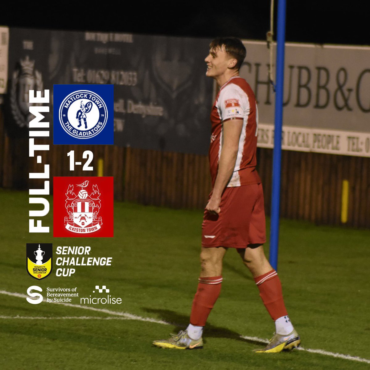 FT Full-time!  A first-half brace from Tom Cursons sends us through to the Quarter-Finals of the Derbyshire FA Senior Challenge Cup 🏆

🔵1-2🔴
#OneTownOneClub