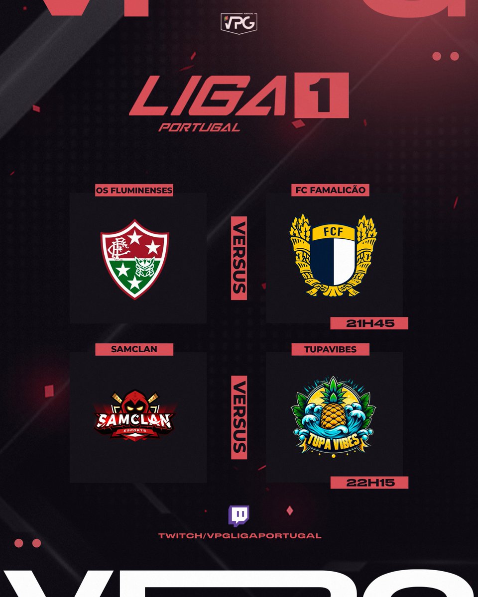 Aproxima-se a semana das decisões ♟️♟️

Quem termina no pódio e quem consegue a manutenção?

🎙️ <a href="/MrDred1/">Dred</a> 
🎙️ <a href="/JohnnyBG92/">João Matos (JohnnyBgoode92)</a> 
📺 twitch.tv/vpgligaportugal