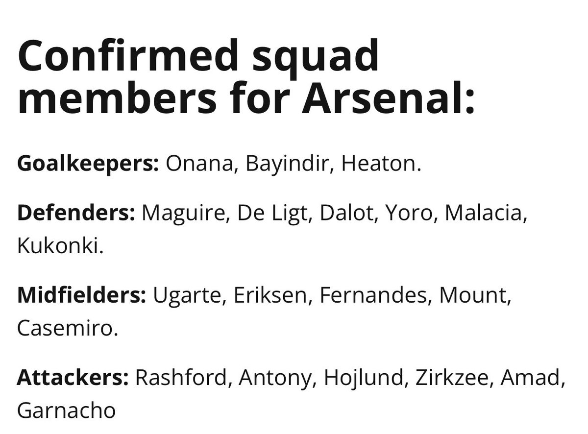 EduardoHagn's tweet photo. 🚨 Manchester United’s squad according to @samuelluckhurst: https://t.co/9T51mgynUr