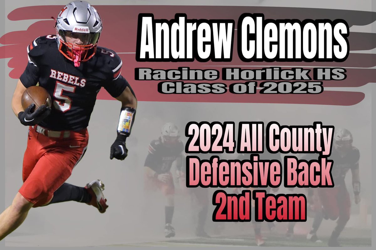 Andrew Clemons (@drewski0003) on Twitter photo Incredibly grateful to be named to the
All-County 2nd Team for DB!!!
#Senioryear #5
<a href="/HorlickFootball/">Horlick Football</a>
<a href="/MJ_NFLDraft/">Mark Johnson</a> Incredibly grateful to be named to the
All-County 2nd Team for DB!!!
#Senioryear #5
<a href="/HorlickFootball/">Horlick Football</a>
<a href="/MJ_NFLDraft/">Mark Johnson</a>