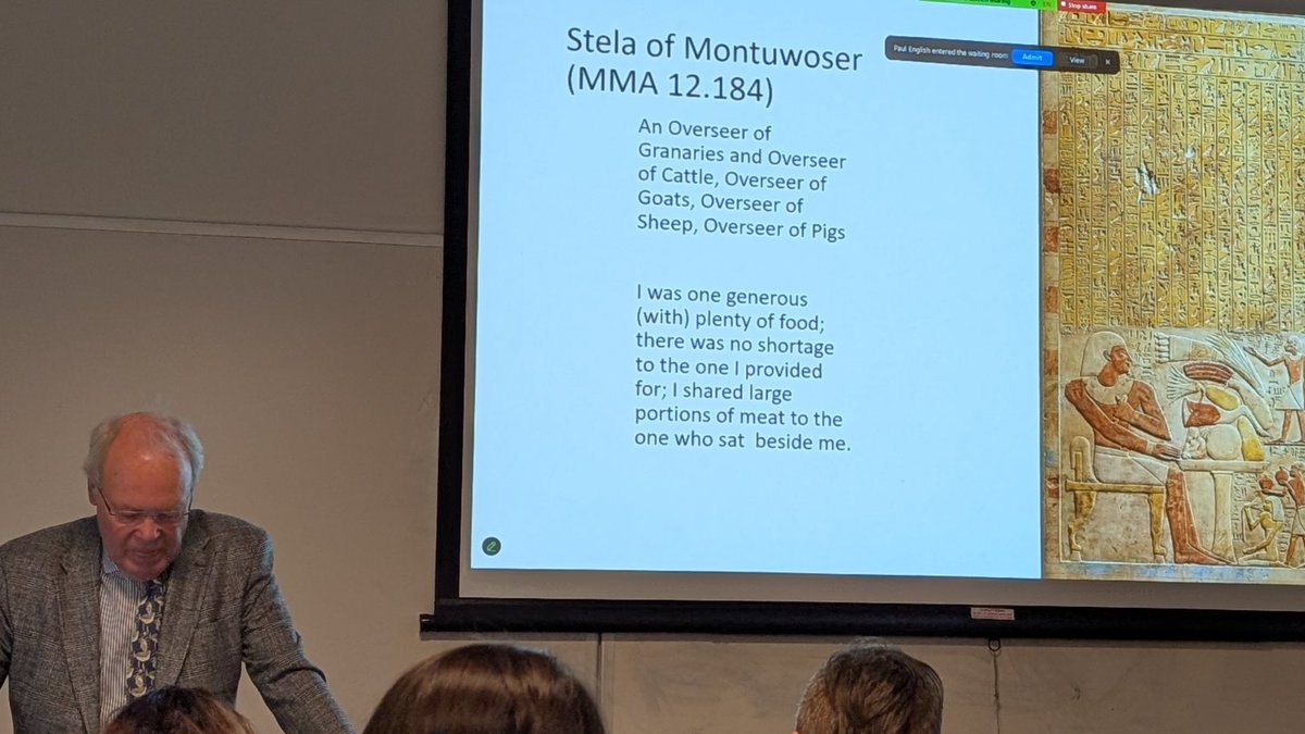 Dr Campbell Price (@egyptmcr) on Twitter photo Throwback 20 years to first reading the hieroglyphic text of the 3900 year old stela of Montuwoser with Professor Chris Eyre. An absolutely virtuoso performance from him this evening on 'Food, Patronage & Power' at the Second Annual Peet Lecture in Egyptology <a href="/OfficialUoM/">The University of Manchester</a> 💜 Throwback 20 years to first reading the hieroglyphic text of the 3900 year old stela of Montuwoser with Professor Chris Eyre. An absolutely virtuoso performance from him this evening on 'Food, Patronage & Power' at the Second Annual Peet Lecture in Egyptology <a href="/OfficialUoM/">The University of Manchester</a> 💜