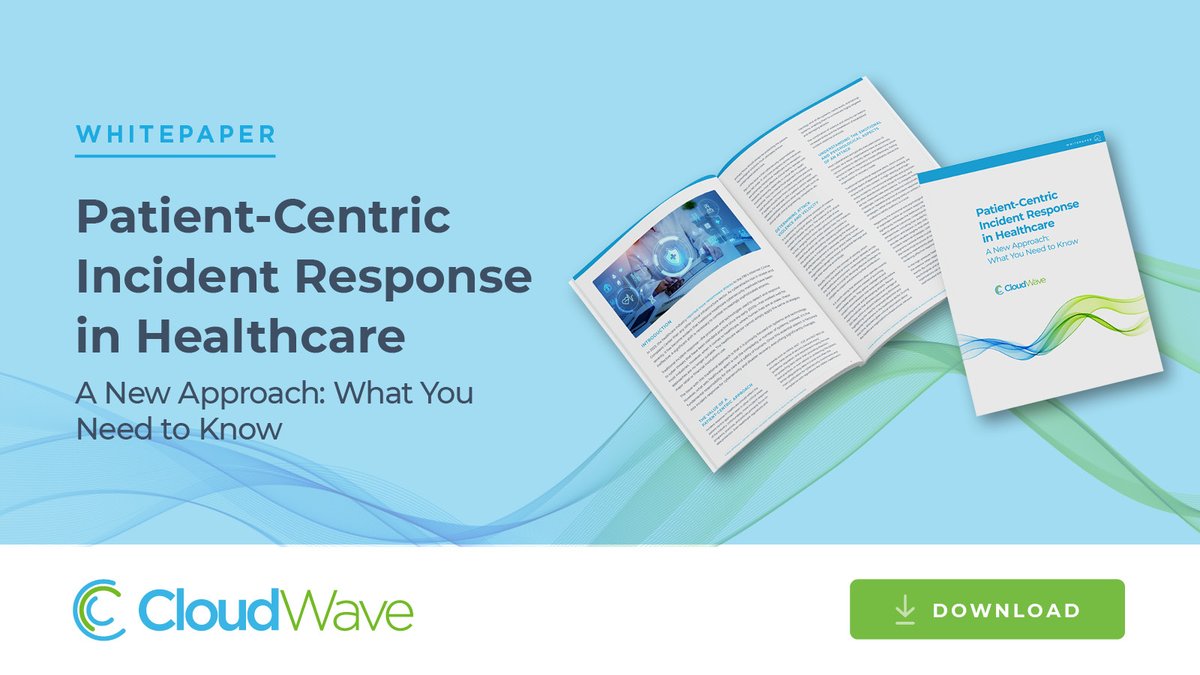 Traditional incident response programs designed to protect data aren't enough in #healthcare. <a href="/GoCloudWave/">CloudWave</a>’s Toolkit shows how to implement a patient-centric incident response: bit.ly/3W0ZBiU #Cybersecurity #PatientSafety